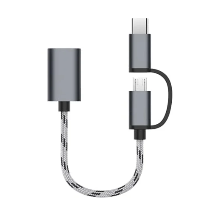 4901 USB 3.0 OTG To Type-C Micro USB Data Şarj Çevirici Dönüştürücü Adaptör