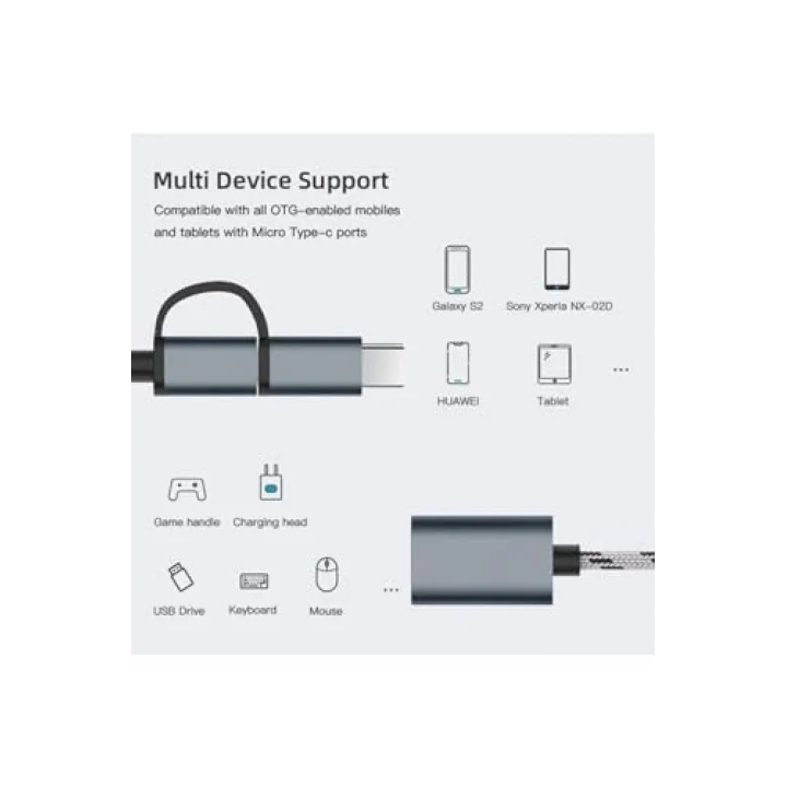 4901 USB 3.0 OTG To Type-C Micro USB Data Şarj Çevirici Dönüştürücü Adaptör