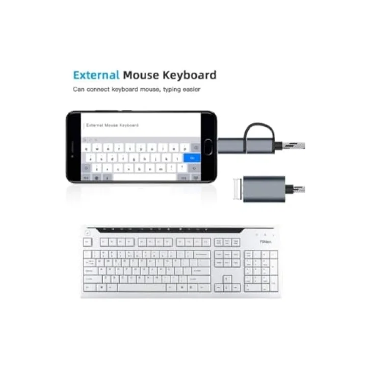 4901 USB 3.0 OTG To Type-C Micro USB Data Şarj Çevirici Dönüştürücü Adaptör