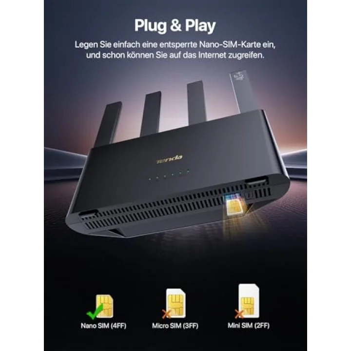 4G08 AC1200 Çift Bantlı Wi-Fi 4G+ LTE Yönlendirici