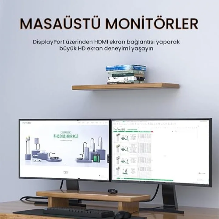 4K 30Hz DisplayPort to HDMI Dönüştürücü Kablo 1.5 Metre