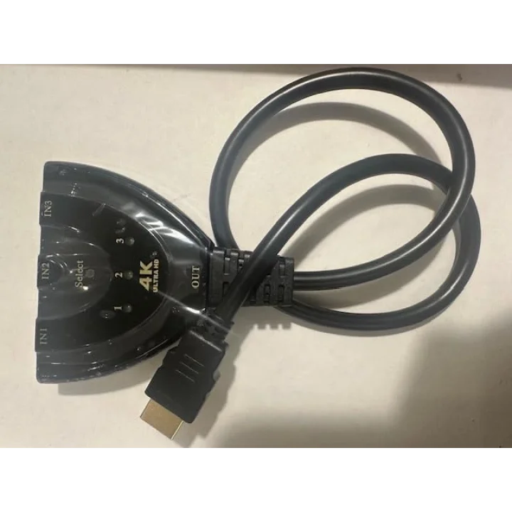 4k hdmi switch 3 port hdmi switch 50 cm kablolu hdmi çoğaltıcı