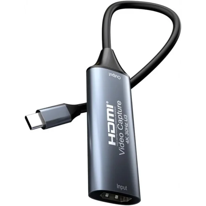 4K USB C 2.0 Type-C Video Capture Görüntü Yakalama Adaptörü Usb 4K 30Hz Akış Öğretim Video Konferans veya Canlı Yayın için Oyun Yakalama Kartı (HDMI aktarma için Kullanılmaz)