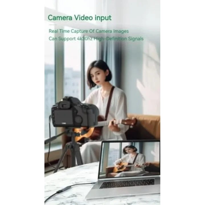 4K USB C 2.0 Type-C Video Capture Görüntü Yakalama Adaptörü Usb 4K 30Hz Akış Öğretim Video Konferans veya Canlı Yayın için Oyun Yakalama Kartı (HDMI aktarma için Kullanılmaz)