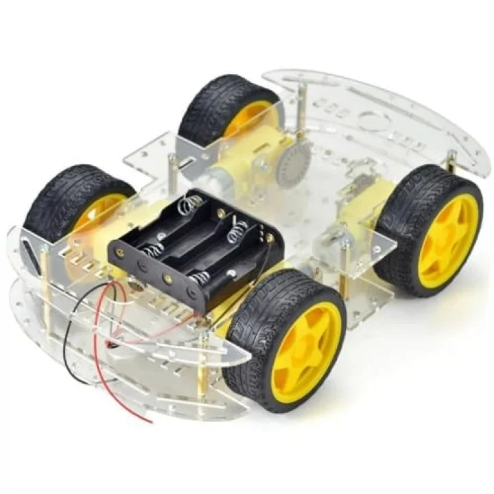 4WD Robot Araba Platformu - Çift Katlı Pleksi Şase Kiti