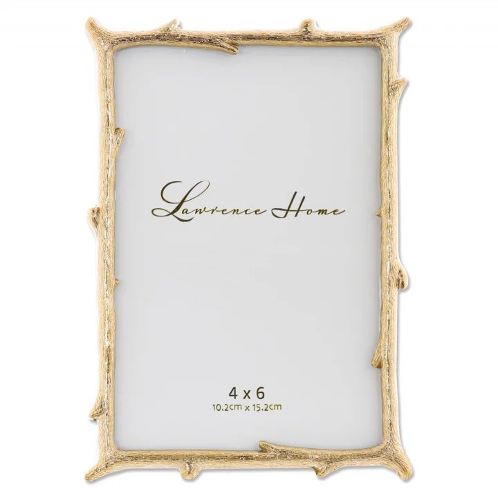 4x6 Gold Metal Picture Frame with Natural Branch Design