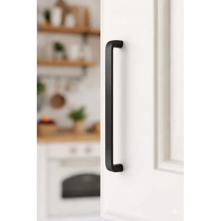 5li Alüminyum Dolap & Çekmece Kulp – Mat Siyah – 5’li Set – Modern Mobilya Kulpu