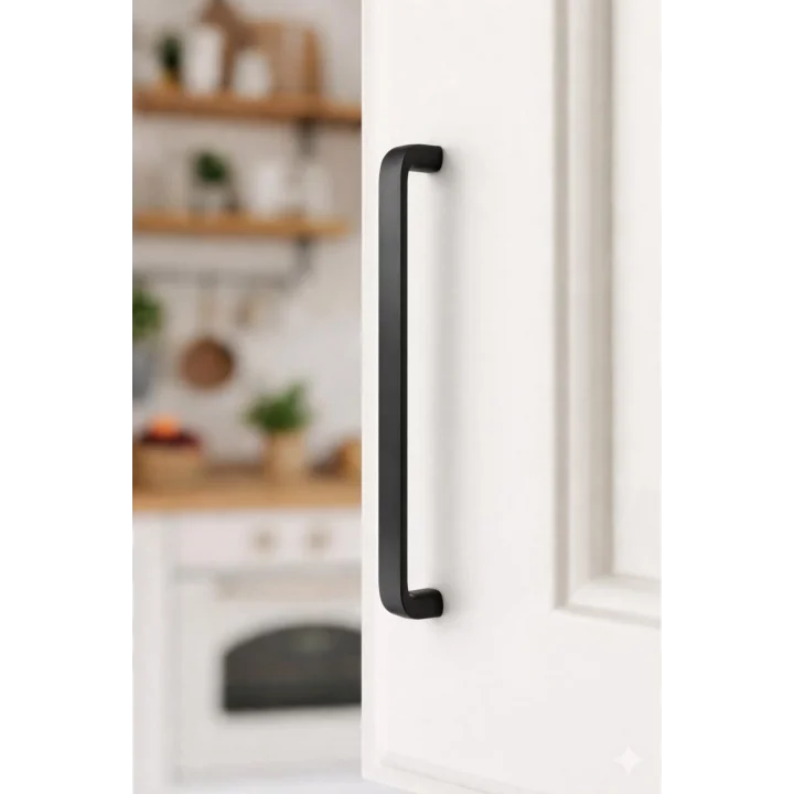 5li Alüminyum Dolap & Çekmece Kulp – Mat Siyah – 5’li Set – Modern Mobilya Kulpu