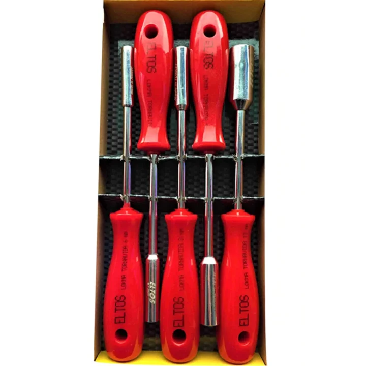 5 Li Lokma Tornavida Seti Sertleştirilmiş Özel Uçlu Lokma Takımı Red Series 1410