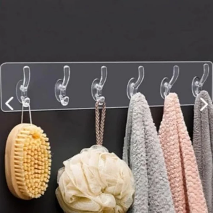 5li Şeffaf Süper Yapışkan Askı, Banyo, Mutfak Düzenleyici Askı, Kendinden Yapışkanlı