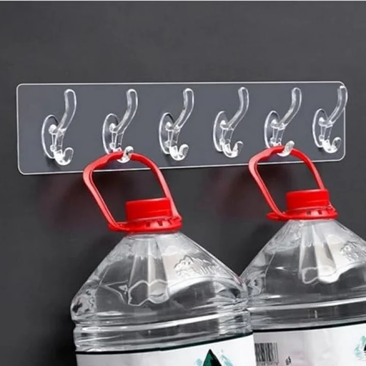 5li Şeffaf Süper Yapışkan Askı, Banyo, Mutfak Düzenleyici Askı, Kendinden Yapışkanlı
