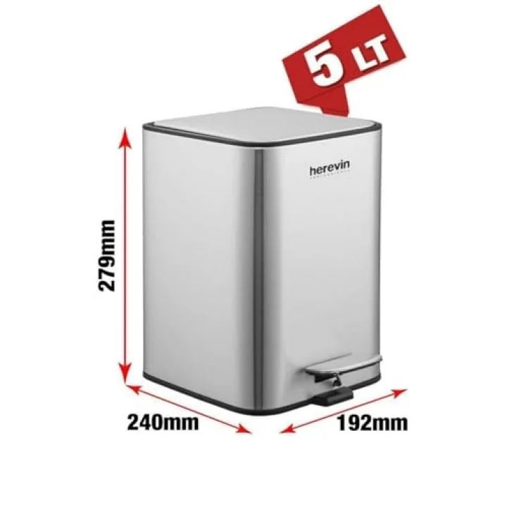 5 Lt Paslanmaz Çelik Çöp Kovası