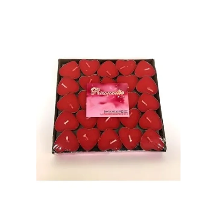 50Li Kalp Kırmızı Tealight Mum