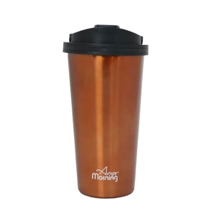 500 ml Paslanmaz Çelik Termos Mug, Çift Katmanlı, Sızdırmaz Kapak, Bakır Rengi SI231902