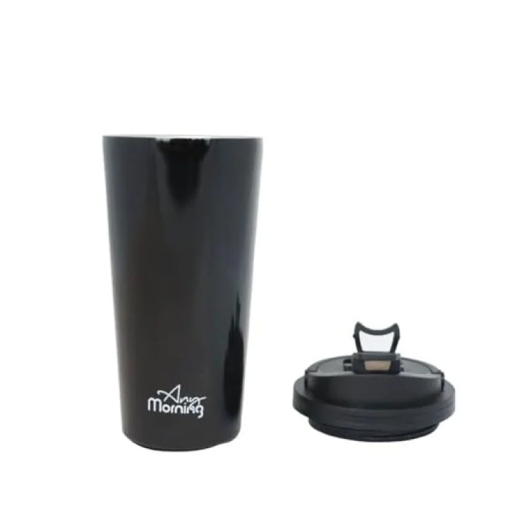 500 ml Paslanmaz Çelik Termos Mug, Çift Katmanlı, Sızdırmaz Kapak, Siyah SI231902