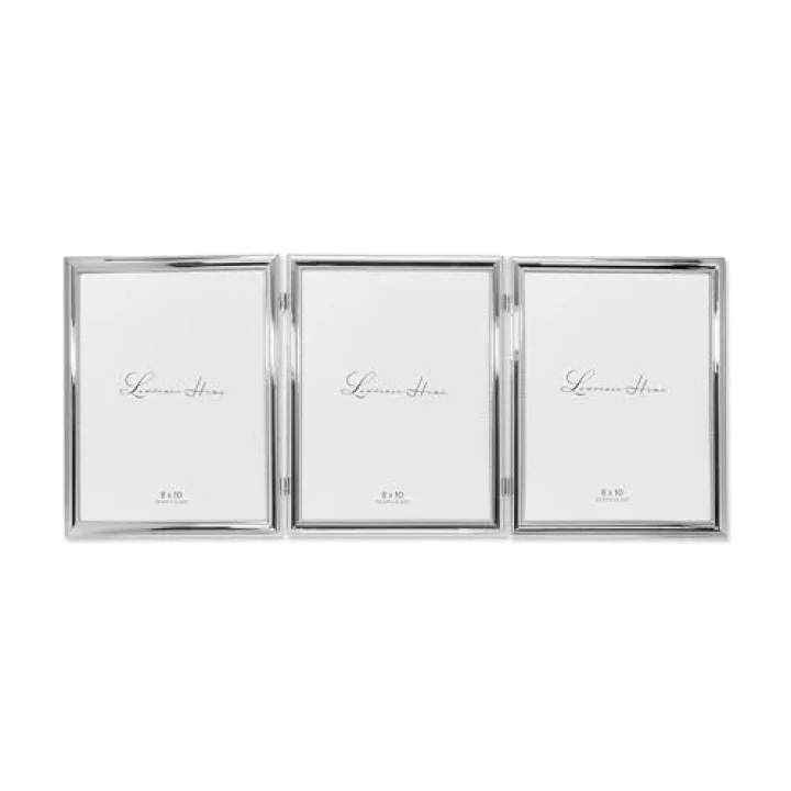510780T Üçlü Resim Çerçevesi, Gümüş Kaplama, 20,3 x 25,4 cm