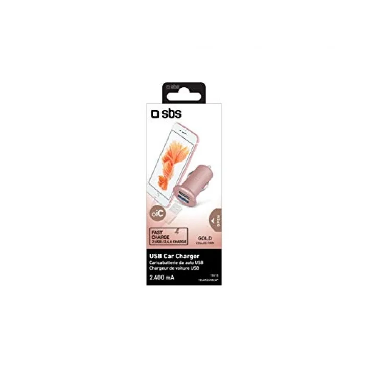 5513 2 Mini Girişli Usb Araç Şarj Cihazı, Pembe