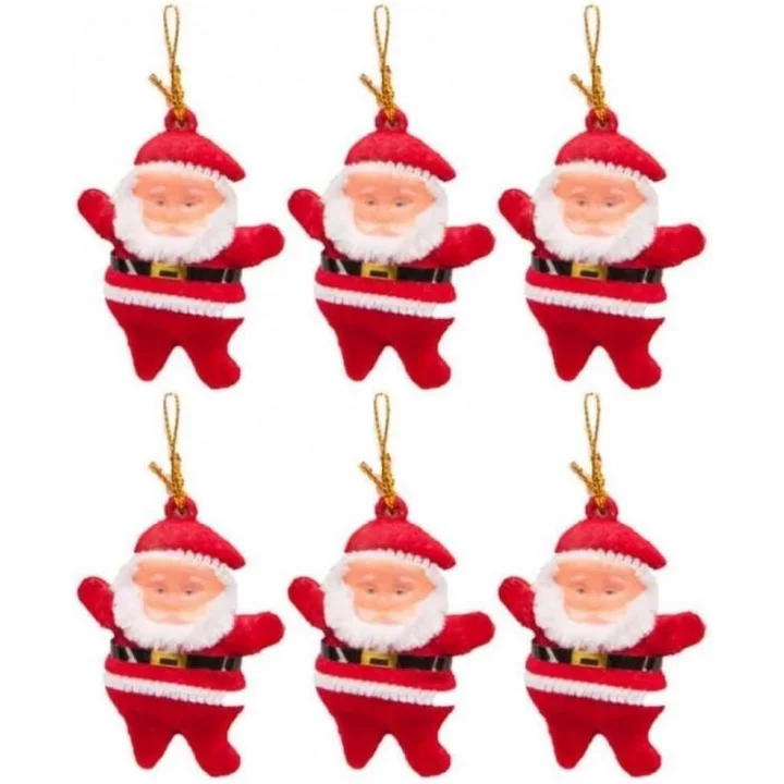 5cm 6 Adet Mini Yılbaşı Ağacı Süsü Noel Baba ağacı süsü (6 adet/paket)