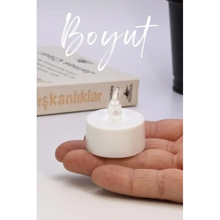 6 Adet Led Mum Tealight Mini Dumansız Pilli Alevli Dekoratif Yapay Mum Işıldak Beyaz 1036-2
