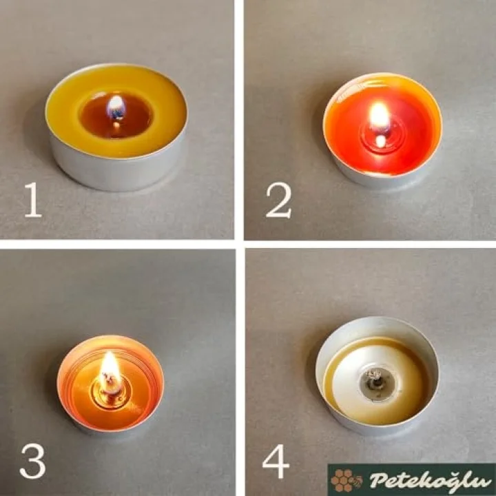(6 Adet) Tealight Mum Doğal Petek Balmumu mum Standart Boy