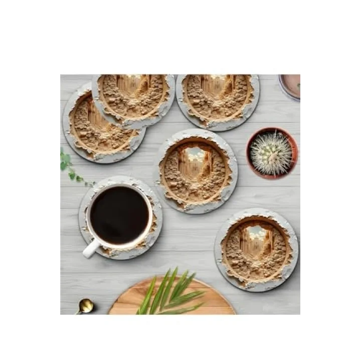 6lı Ahşap Bardak Altlığı BRD-011
