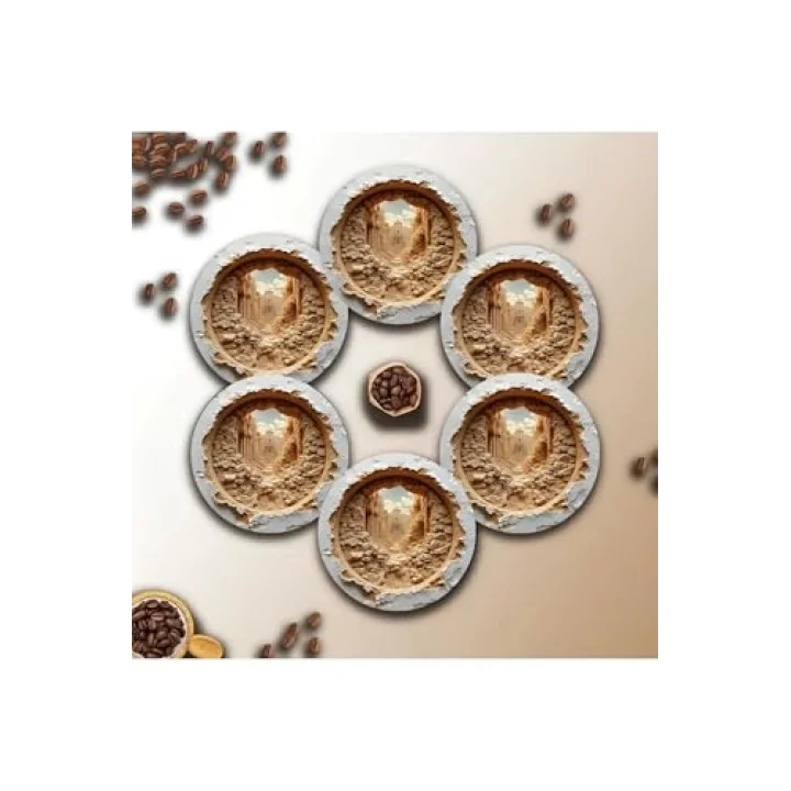 6lı Ahşap Bardak Altlığı BRD-011