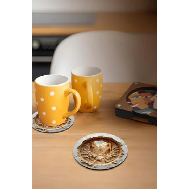 6lı Ahşap Bardak Altlığı BRD-011