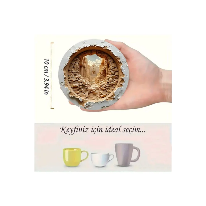 6lı Ahşap Bardak Altlığı BRD-011