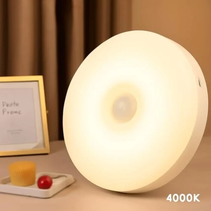 6lı Set Hareket Sensörlü Gece Lambası – USB Şarjlı 4000K Gün Işığı LED – Duvar, Dolap, Merdiven, Başucu için Akıllı Işık