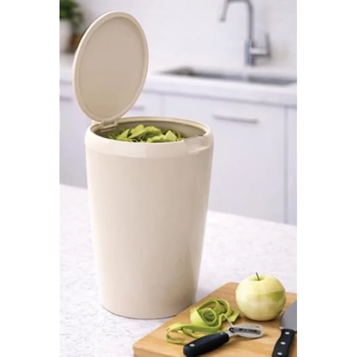 6 LT Banyo Mutfak Tezgah Üstü Çöp kovası - Bej