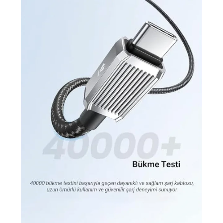 60W 3A PD Type-C to Type-C Hızlı Şarj ve Data Kablosu 1.5 Metre Siyah
