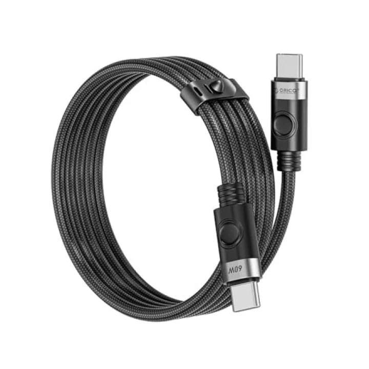 60W 3A PD Type-C to Type-C Hızlı Şarj ve Data Kablosu Siyah 1 Metre
