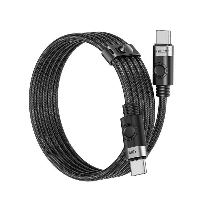 60W 3A PD Type-C to Type-C Hızlı Şarj ve Data Kablosu Siyah 1 Metre