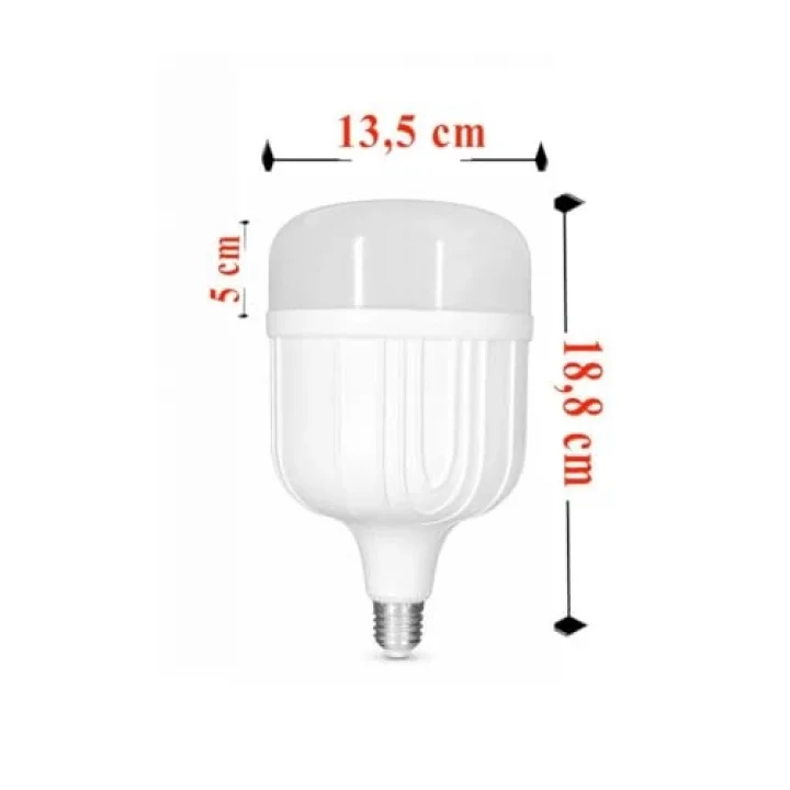 60W Jumbo Torch Led Ampul 6500K - Beyaz Büyük Boy Pazar Lambası E27