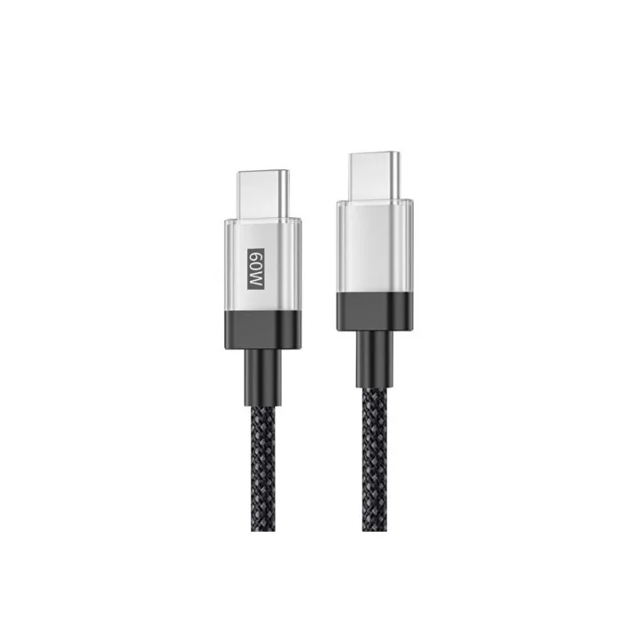 60W PD 3.0 Limpio Type-C to Type-C Hızlı Şarj ve Data Kablosu 1m Siyah