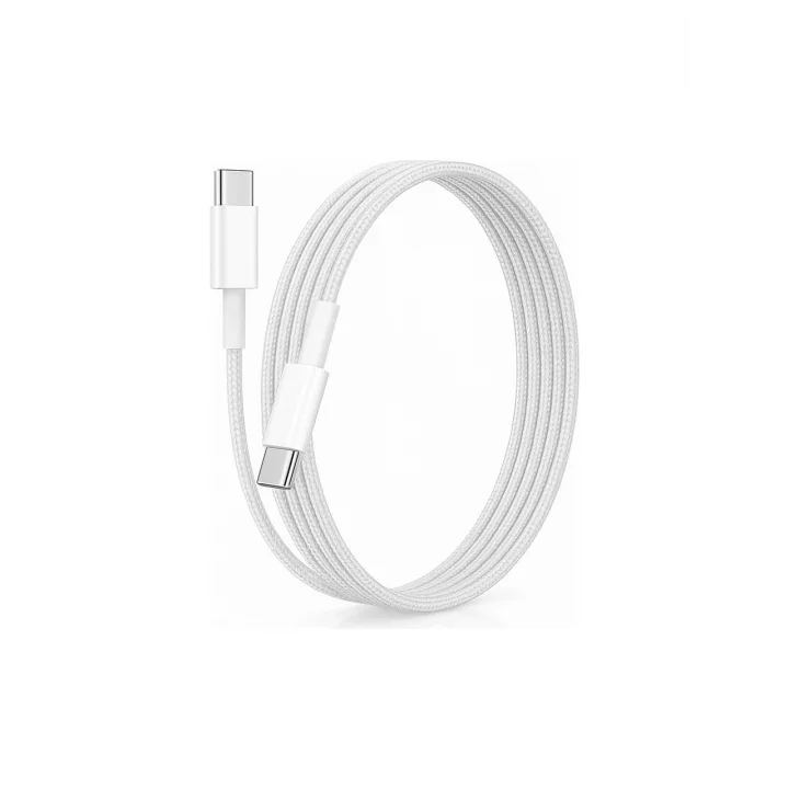 60W Type-C To Type-C 1 Metre Dayanıklı Örgülü Hızlı Şarj & Veri Kablosu İphone 17/16/15 Uyumlu Pro Max Air, Galaxy S10 S9 S8 Plus, Note 10 9 8 Uyumlu