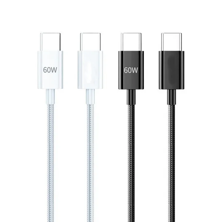 60W Type-C to Type-C Hızlı Şarj ve Data Kablosu 1m Beyaz AZ-B06aB