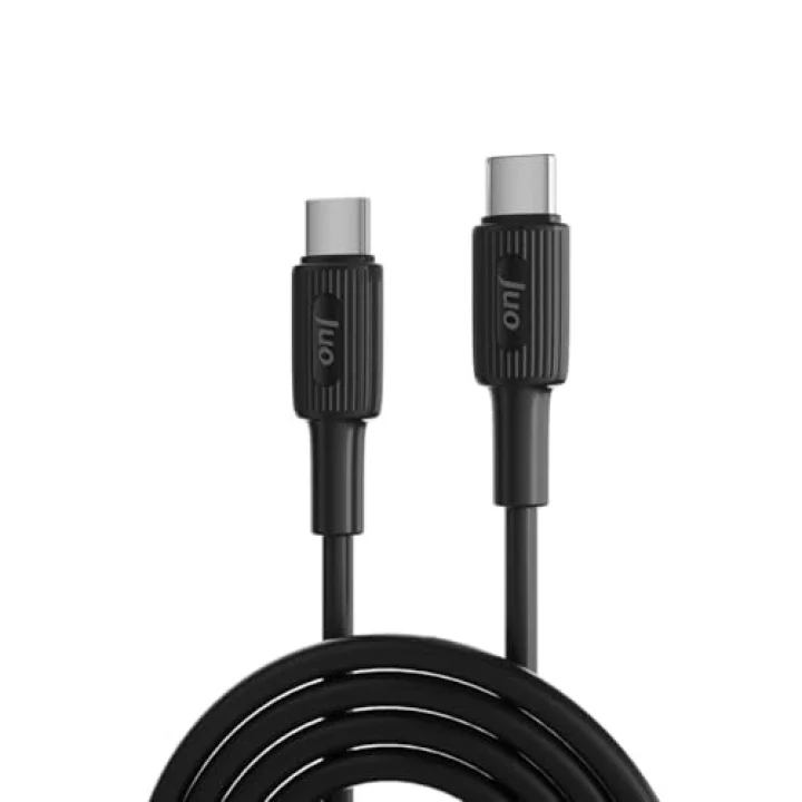 60W USB Type-C to Type-C Silikon Hızlı Şarj ve Data Kablosu Siyah 1 Metre