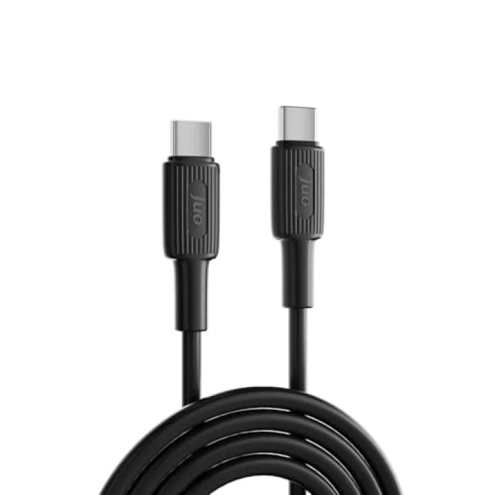 60W USB Type-C to Type-C Silikon Hızlı Şarj ve Data Kablosu Siyah 1 Metre