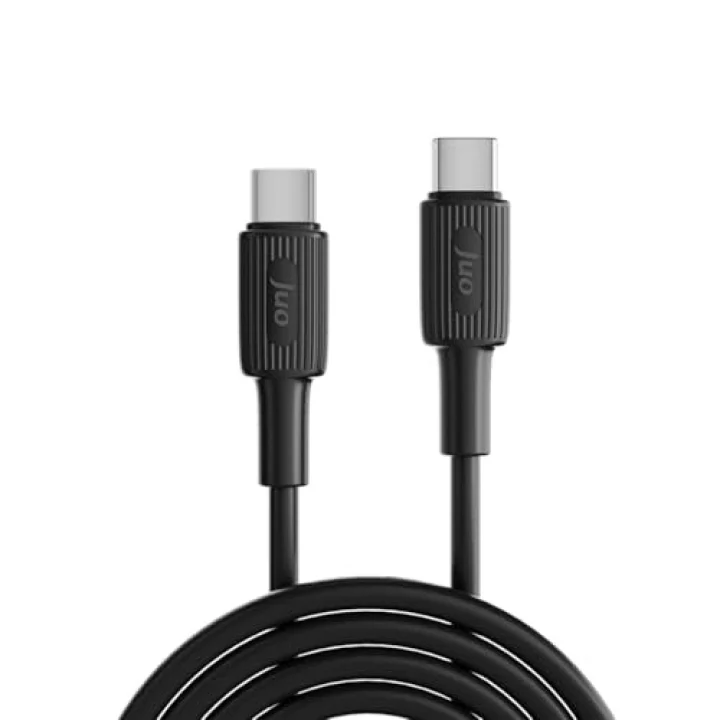 60W USB Type-C to Type-C Silikon Hızlı Şarj ve Data Kablosu Siyah 1 Metre