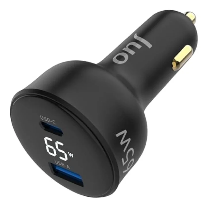 65W Led Ekranlı Type-C + USB-A Araç Şarj Aleti iPhone & Android & Notebook Araç içi Şarj Cihazı