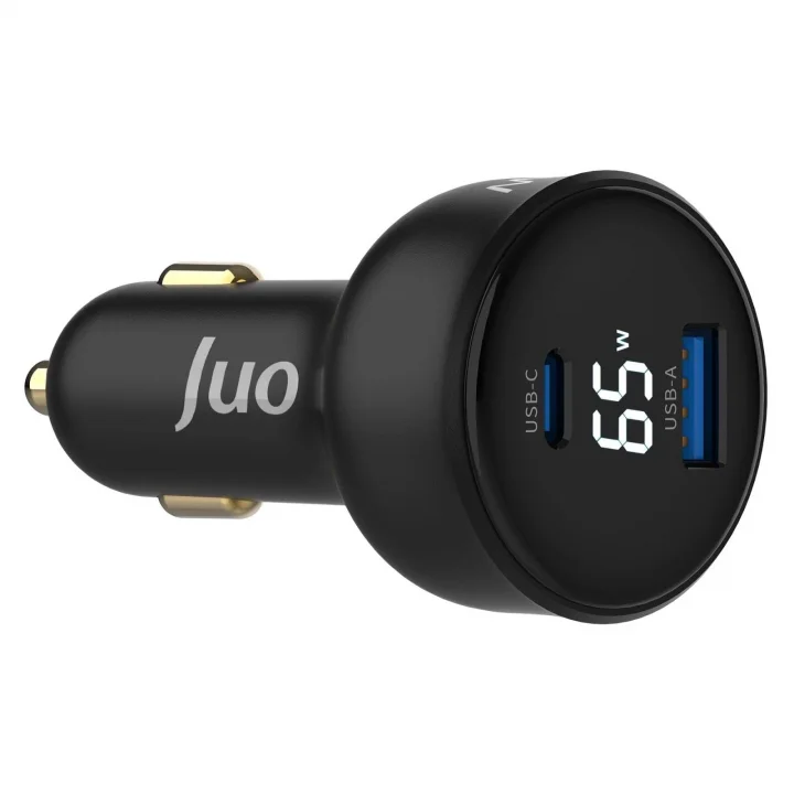 65W Led Ekranlı Type-C + USB-A Araç Şarj Aleti iPhone & Android & Notebook Araç içi Şarj Cihazı