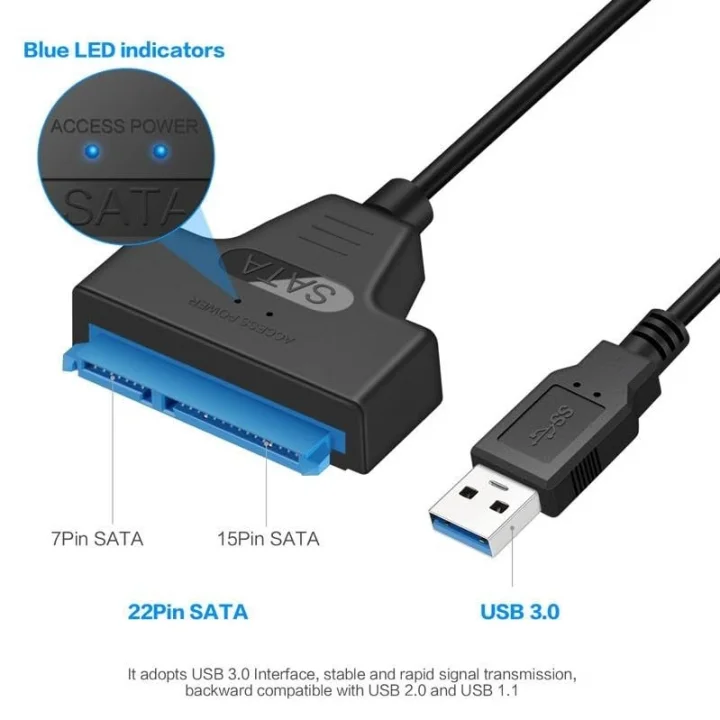 6944 Usb 3.0 Yüksek Hızlı 2.5 Inç Sata Ssd Ve Hdd Harddisk Kablosu Tek Bir Aparat ile Tüm Disklerinize USB 3.0 Hızıyla Erişin!