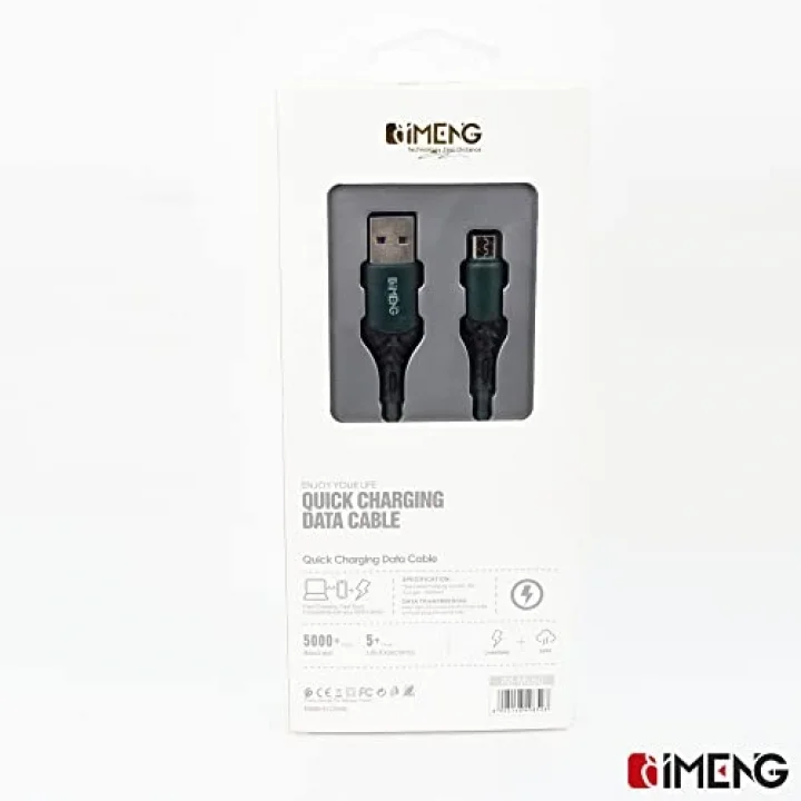6A 100W USB A to Micro Data ve Hızlı Şarj Kablosu 1 Metre Yeşil