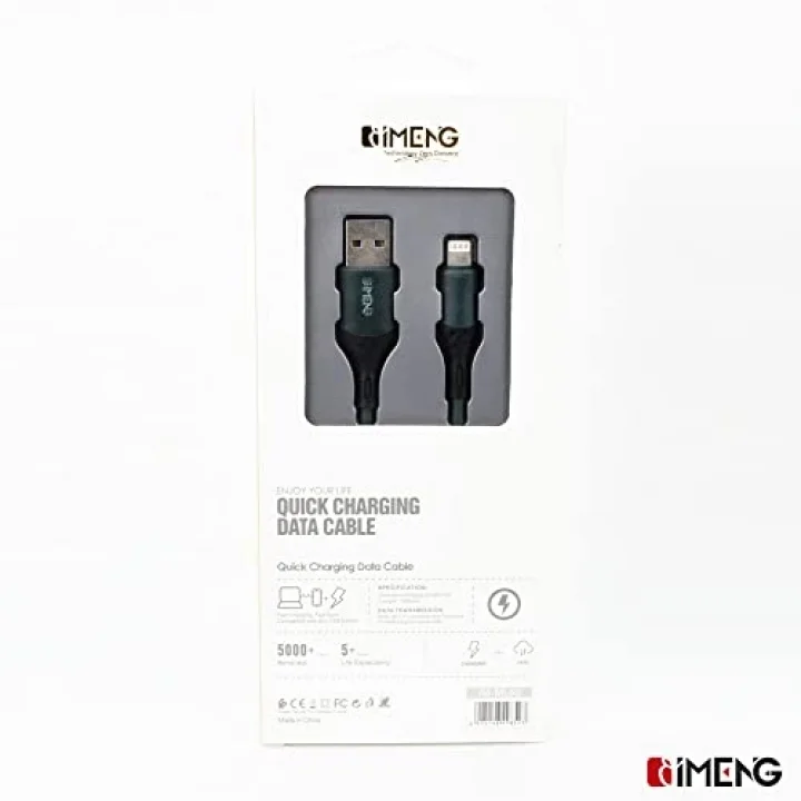 6A 100W UsbA to Lightning Data ve Hızlı Şarj Kablosu ML60 Yeşil