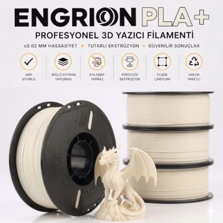 PLA+ Filament 1.75 mm 1 kg Sıcak Beyaz - Yüksek Hızlı Baskı, ±0.02mm Tolerans, FDM/AMS Uyumlu 3D Yazıcı Filamenti