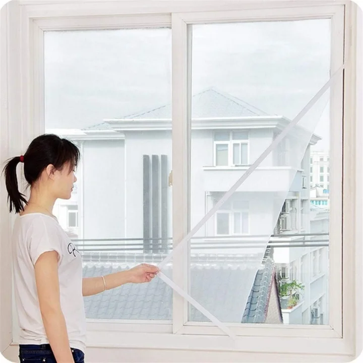 Pencere Sinekliği 130x150 cm ±5 cm | Çift Kanatlı Tül Sineklik | Kendinden Yapışkanlı Bantlı | Sinek, Sivrisinek ve Böceklere Karşı Koruma | Kolay Montaj