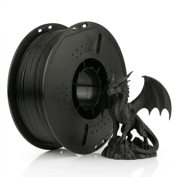 PLA+ Filament 1.75 mm 1 kg Siyah - Yüksek Hızlı Baskı, ±0.02mm Tolerans, FDM/AMS Uyumlu 3D Yazıcı Filamenti