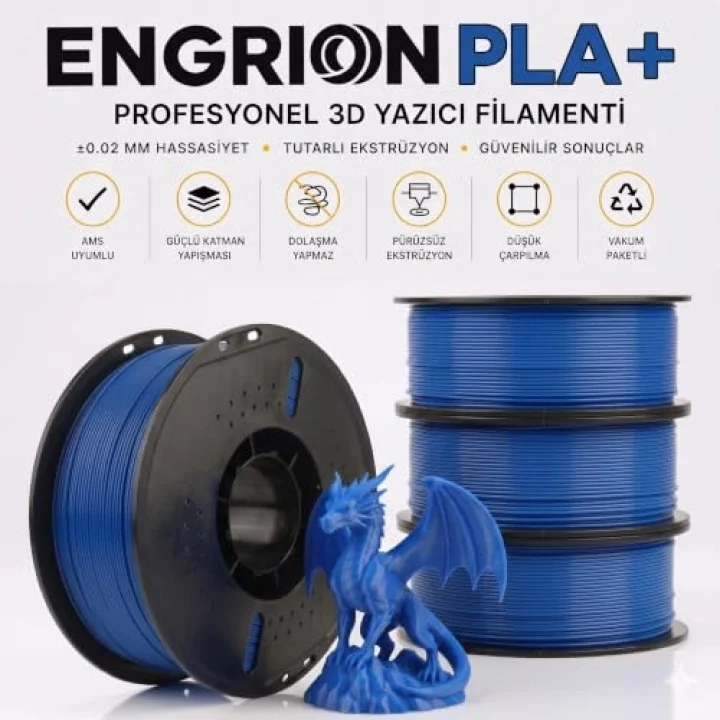 PLA+ Filament 1.75 mm 1 kg Kobalt Mavisi - Yüksek Hızlı Baskı, ±0.02mm Tolerans, FDM/AMS Uyumlu 3D Yazıcı Filamenti