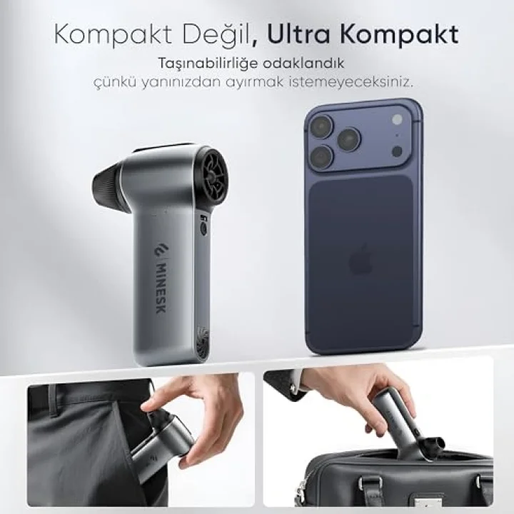 G150 Turbo Jet Fan Hava Üfleyici - 【Turbo Modda 150 Gram Hava Basıncı】- Çok Amaçlı Kullanım (Klavye, Ev, Araba Temizliği, Toz Üfleme,) - Taşıma Çantalı ve Ekstra Nozullu